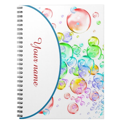 Persoonlijke gekleurde bubbels notitieboek (Voorkant)