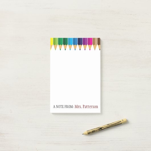 Persoonlijke gekleurde potlood Post-it-notities vo Post-it® Notes (Op bureau)