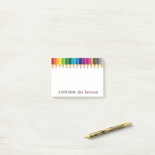 Persoonlijke gekleurde potlood Post-it-notities vo Post-it® Notes (Op bureau)