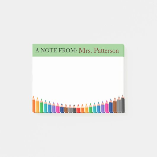 Persoonlijke gekleurde potlood Post-it-notities vo Post-it® Notes (Voorkant)