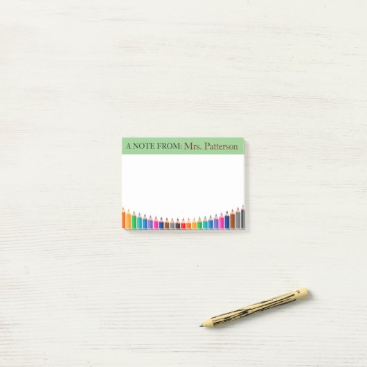 Persoonlijke gekleurde potlood Post-it-notities vo Post-it® Notes (Op bureau)