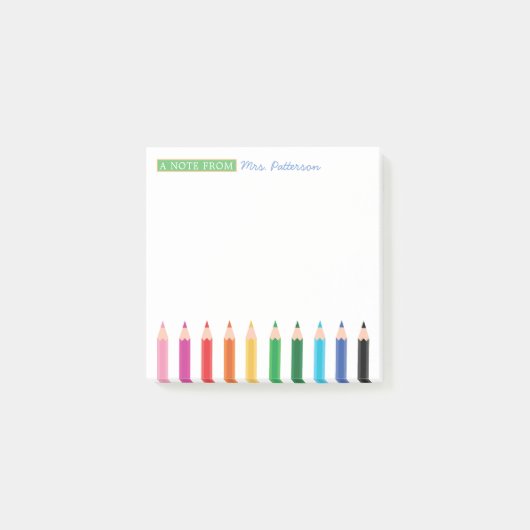 Persoonlijke gekleurde potlood Post-it-notities vo Post-it® Notes (Voorkant)