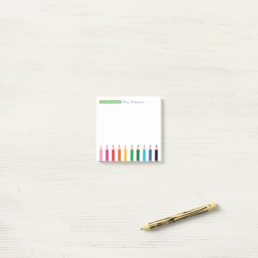 Persoonlijke gekleurde potlood Post-it-notities vo Post-it® Notes (Op bureau)