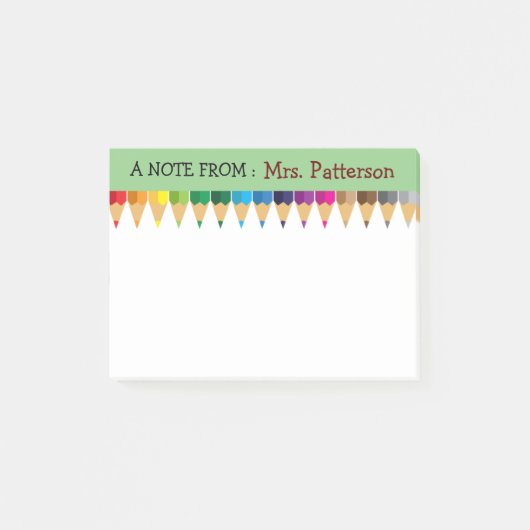 Persoonlijke gekleurde potlood Post-it-notities vo Post-it® Notes (Voorkant)