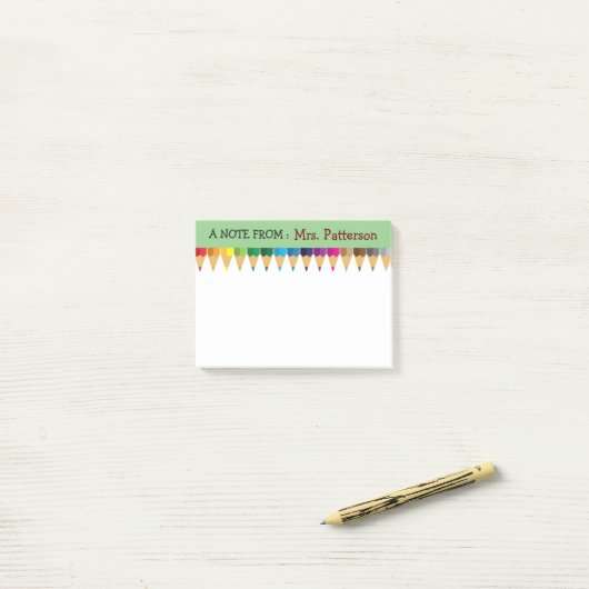 Persoonlijke gekleurde potlood Post-it-notities vo Post-it® Notes (Op bureau)