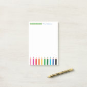 Persoonlijke gekleurde potlood Post-it-notities vo Post-it® Notes (Op bureau)