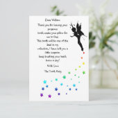 Persoonlijke gekleurde sterren Tandfee dankjewel Bedankkaart (Staand voorkant)