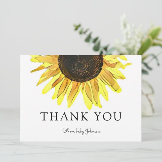 Persoonlijke gekleurde zonnebloem Hartelijk dank (Staand voorkant)