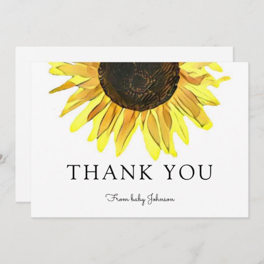 Persoonlijke gekleurde zonnebloem Hartelijk dank (Voorkant / Achterkant)