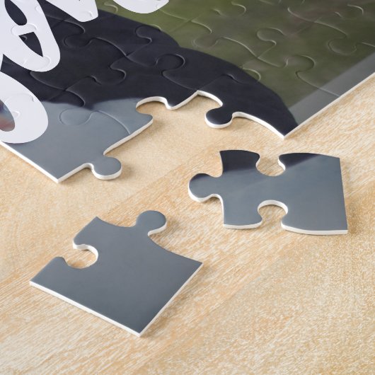 Persoonlijke gekoppelde parketnamen en aangepaste  legpuzzel (Zijkant)