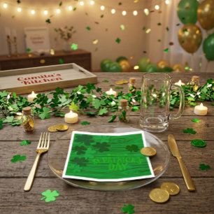 Persoonlijke gelaagde shamrocks voor St. Patrick's Servet
