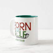 Persoonlijke geldboeten aan Golf Tweekleurige Koffiemok (Voorkant links)