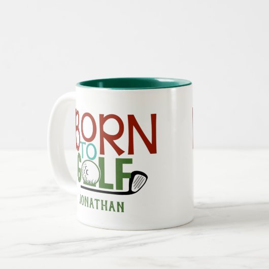 Persoonlijke geldboeten aan Golf Tweekleurige Koffiemok (Voorkant links)