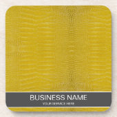 Persoonlijke Gele Alligator Textuurprint Bier Onderzetter (Voorkant)