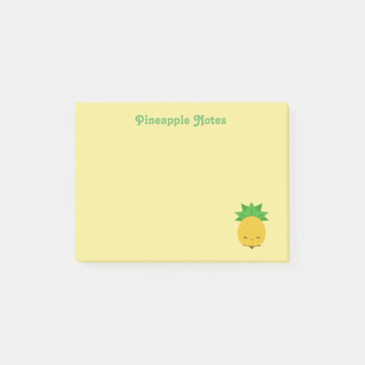 Persoonlijke gele ananas notities post-it® notes (Voorkant)