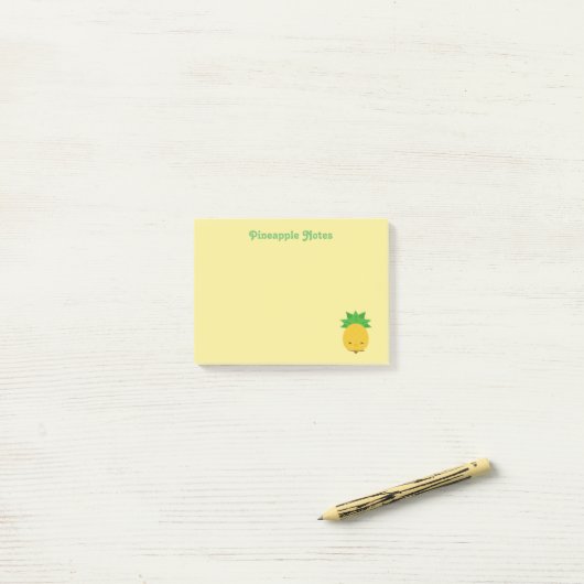 Persoonlijke gele ananas notities post-it® notes (Op bureau)
