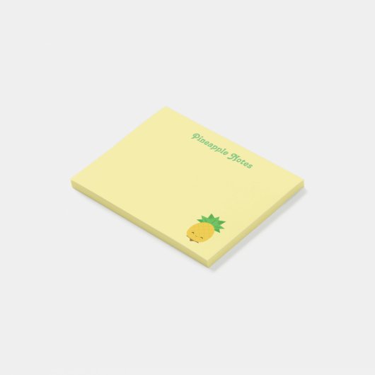 Persoonlijke gele ananas notities post-it® notes (Schuin)