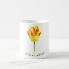Persoonlijke gele en rode tulp koffiemok