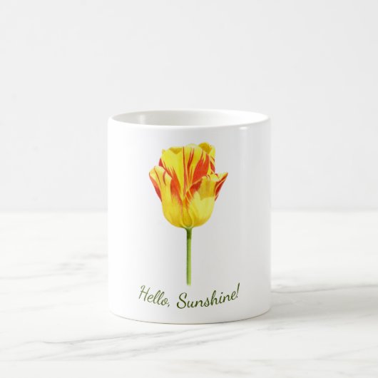 Persoonlijke gele en rode tulp koffiemok (Center)