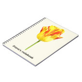 Persoonlijke gele en rode tulp notitieboek (Linkerzijde)