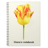 Persoonlijke gele en rode tulp notitieboek (Voorkant)