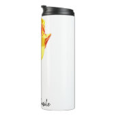 Persoonlijke gele en rode tulp thermosbeker (Geroteerd rechts)