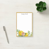 Persoonlijke Gele en Roze Rozen Bloemstuk Post-it® Notes (Kantoor)