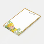 Persoonlijke Gele en Roze Rozen Bloemstuk Post-it® Notes (Schuin)