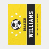 Persoonlijke gele en zwarte spelernaam fleece deken (Voorkant)