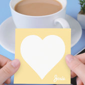 Persoonlijke gele hart plakbriefjes post-it® notes