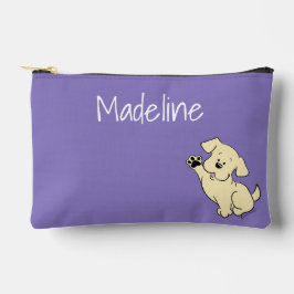 Persoonlijke Gele Lab Puppy Knuffel Hond Paars  Etui