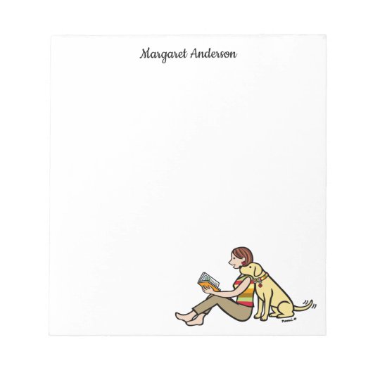 Persoonlijke gele labrador en lezen van mam notitieblok (Voorkant)