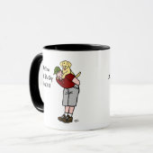 Persoonlijke gele labrador papa in het rood mok (Voorkant links)