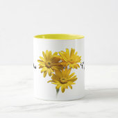 Persoonlijke Gele Madelief Bloem Mok (Midden)
