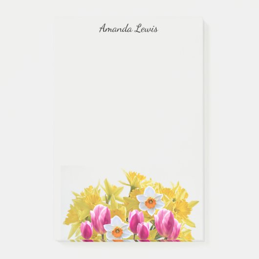 Persoonlijke Gele Narcis Bloem Notities Post-it® Notes (Voorkant)