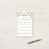 Persoonlijke gele roze groene baby activiteiten post-it® notes (Op bureau)