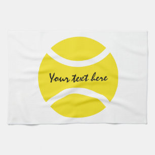 Persoonlijke gele tennisbal keukendoek theedoek