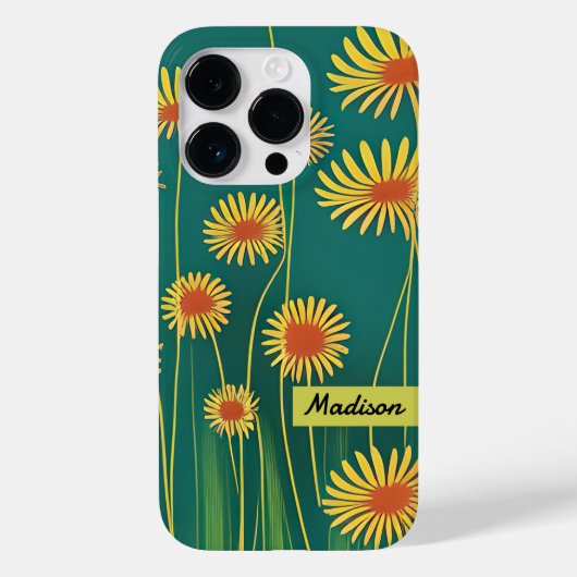 Persoonlijke Gele Wilde Bloemen Case-Mate iPhone Case (Achterkant)