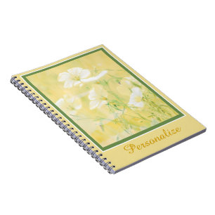 Persoonlijke gele wilde bloemen notitieboek