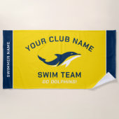 Persoonlijke gele zeemacht — zwemnaam team strandlaken (Voorkant)