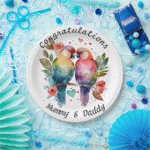 Persoonlijke gelegenheidsborden Liefdesvogels Papieren Bordje (Feest)