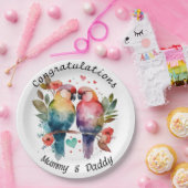 Persoonlijke gelegenheidsborden Liefdesvogels Papieren Bordje (Feest)