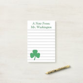 Persoonlijke Gelinieerde Klavertjevier Post-it Bri Post-it® Notes (Op bureau)