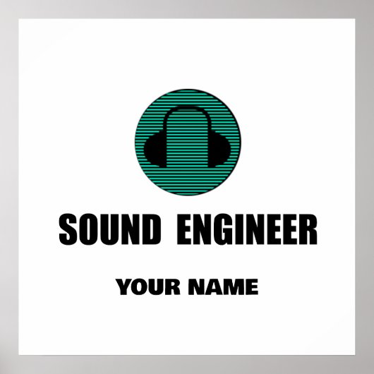 Persoonlijke Geluidstechnicus Audio-engineering Poster (Voorkant)