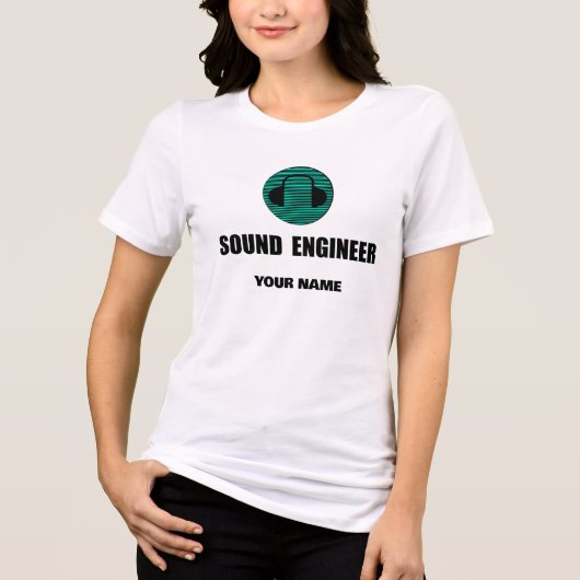Persoonlijke Geluidstechnicus Audio-engineering Tri-Blend Shirt (Voorkant)