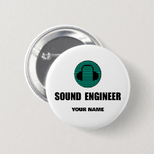 Persoonlijke Geluidstechnicus Audiotechniek Ronde Button 5,7 Cm