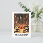 Persoonlijke gelukkig nieuwjaar 2025 New York kaar Feestdagenkaart (Staand voorkant)
