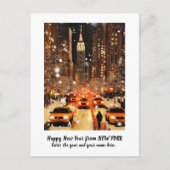Persoonlijke gelukkig nieuwjaar 2025 New York kaar Feestdagenkaart (Voorkant)