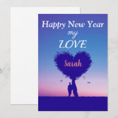 Persoonlijke gelukkig nieuwjaar-liefdeskaart feestdagenkaart (Voorkant / Achterkant)