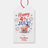 Persoonlijke Gelukkige 4 juli Cadeaulabel (Voorkant)